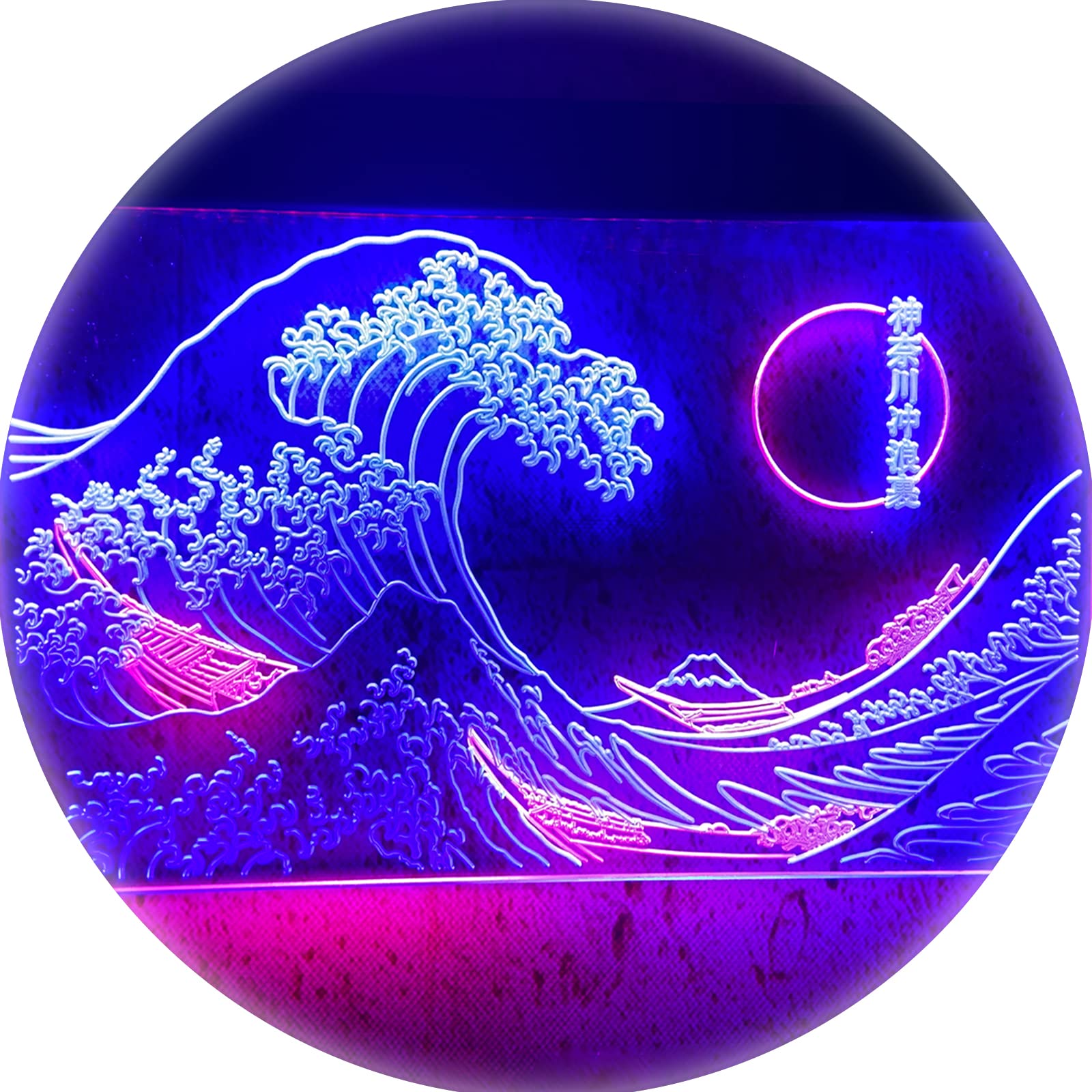 The Great Wave Off Kanagawa Neon Sign for Wall Decor, Retro